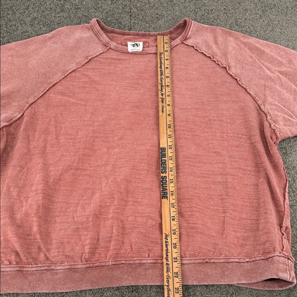 We The Free Sweatshirt Wm Small Short Sleeve Casual Red/Pink Top Crewneck Comfy - Picture 7 of 8